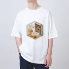 脱サラ賢者タカの池崎さん家っぽいピクセルルームTシャツ【白】 Oversized T-Shirt