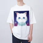 キッチンファラオのキラキラ猫ちゃん☆ オーバーサイズTシャツ