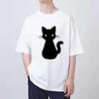 nekono0mimozaのシンプルな金眼の黒猫さん Oversized T-Shirt