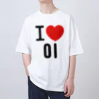 한글팝-ハングルポップ-HANGEUL POP-のI LOVE 이-I LOVE 李・イ- ロゴ オーバーサイズTシャツ