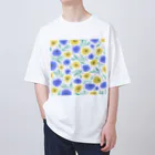 Katie（カチエ）の抽象的な手描きの花柄 オーバーサイズTシャツ