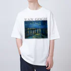 MUGEN ARTのゴッホ　ローヌ川の星月夜　Van Gogh / Starry Night Over the Rhône  オーバーサイズTシャツ