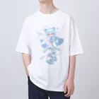 IENITY　/　MOON SIDEのさいばーにゃんこ 💙 (Ver.A) ブルー オーバーサイズTシャツ