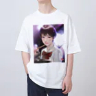 Mahiroshka まひろ朱夏 絵と音楽のドラム少女 オーバーサイズTシャツ