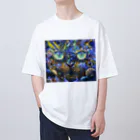 オチタケヒト takehito ochi きゃったろうの猫宇宙 Oversized T-Shirt