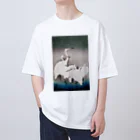 MUGEN ARTの小原古邨　雪中群鷺（白鷺の群れ）日本のアートTシャツ＆グッズ Oversized T-Shirt