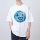 Nattsu.のアートショップの爽やかスマイル デザイン 半紙コラージュ ノーマスク Oversized T-Shirt