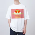 ゆちのへやのポップなバースデーケーキのイラスト Oversized T-Shirt