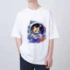 dolphineのとっても可愛いネコの宇宙飛行士 Oversized T-Shirt