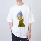 Genart0717のGirl with a pearl earring　フェルメールの真珠の耳飾りの少女 Oversized T-Shirt