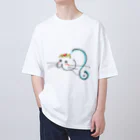 三毛猫ムタくんのスイカと猫 オーバーサイズTシャツ