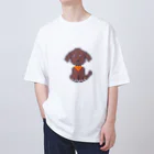 クレマチスのドット絵グッズショップのドット絵 おすわりわんこくん オーバーサイズTシャツ