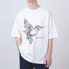 t-shirts-cafeのフォントイラストレーション『hummingbird（ハミングバード・ハチドリ）』 オーバーサイズTシャツ