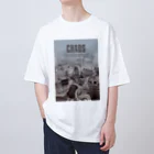ネコカモプラネットのchaos（白） オーバーサイズTシャツ