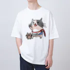 ひよこ男爵とまだむにゃんのにゃうぐすとぅす オーバーサイズTシャツ