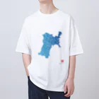 Yanagiya Kosanjiの宮城県_TextMap_青色グラデーション オーバーサイズTシャツ