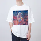 NEON CITYのネオンシティ シリーズ　散歩しましょう　Wandering オーバーサイズTシャツ