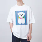 WON CHANCE ワンチャンスのマルチーズ　ストライプ（吉泉ゆう子） Oversized T-Shirt