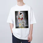 K O （けい・おー）のグッズのモーちゃん、ひとり百物語 オーバーサイズTシャツ