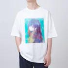 帆波　綾の青髪 Oversized T-Shirt