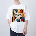 T2 Mysterious Painter's ShopのMysterious Cat Oversized T-Shirt