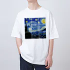 art-LaboのSquare ゴッホ 【世界の名画】 星月夜 ポスト印象派 絵画 美術 art オーバーサイズTシャツ