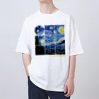 art-LaboのSquare2 ゴッホ 【世界の名画】 星月夜 ポスト印象派 絵画 美術 art オーバーサイズTシャツ