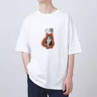 花とbugの心理猫 オーバーサイズTシャツ