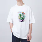 スタジオばんやの花 オーバーサイズTシャツ