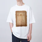 アニマル四字熟語の『ウィトルウィウス的人体図』絵画アートシリーズ オーバーサイズTシャツ