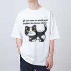 minminのハチワレうおざねこ オーバーサイズTシャツ