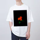 flower_design_hiroの元気と健やかさを与えてくれるオレンジ色のバラグッズ オーバーサイズTシャツ