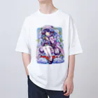 月蝕ざっか店＠SUZURIの君は紫陽花-Ms.Hydrangea☂️ - A オーバーサイズTシャツ