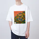 マツキー画ショツプ  good dayのマッキーアート（招き猫）ピリカ Oversized T-Shirt