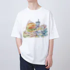 宇宙ﾕｰﾘﾝﾁｨのSuisai rakugaki (hamburger) オーバーサイズTシャツ