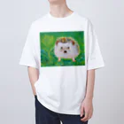 せど はるなのSUZURI shopの緑の花 Oversized T-Shirt