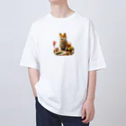 桜音ことこ企画の柴犬の花屋v2 オーバーサイズTシャツ