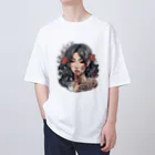 streetsnapの可愛いタトゥーだらけの女性、片面プリントTシャツ、期間限定 Oversized T-Shirt