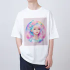 でぃーぷのPASTEL COLOURS GIRL Oversized T-Shirt