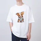 Vasetti_pressのパーカーを着ているワンちゃん Oversized T-Shirt