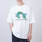 Atelier-Colortealのカエルは思う『Jumps to hope』 Oversized T-Shirt