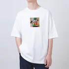 ネオ｜爆速AIクリエイターのお店のお寿司メカ×かわいいイラストグッズ Oversized T-Shirt