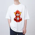 路傍の石のもふもふ村のファイアードラゴン Oversized T-Shirt