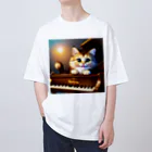 kitten pianistの子猫ピアニスト-1 オーバーサイズTシャツ
