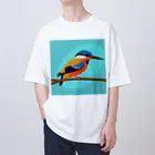 SHININGのカワセミのイラストグッズ Oversized T-Shirt