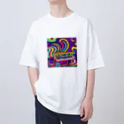 stugio_kの鮮やかなピアノ柄 オーバーサイズTシャツ