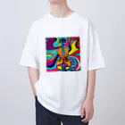 stugio_kの鮮やかなバイオリン柄 オーバーサイズTシャツ