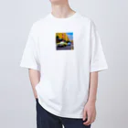 SnackPineのクラシックカーと街並み Oversized T-Shirt