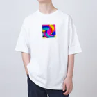 おしゃれなシティグッズの色鮮やかおしゃれアート Oversized T-Shirt