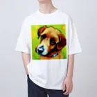 ハッピー・ディライト・ストアの見つめる愛犬 Oversized T-Shirt